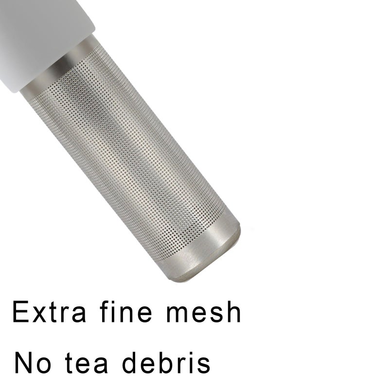 Leden Tea Infuser for Loose Leaf Tea Cute Tea Strainer Ball Stainless Steel Extra Fine Mesh Tea Steeper Filter for Cup Mug Silicone Handle Grey - Image 2